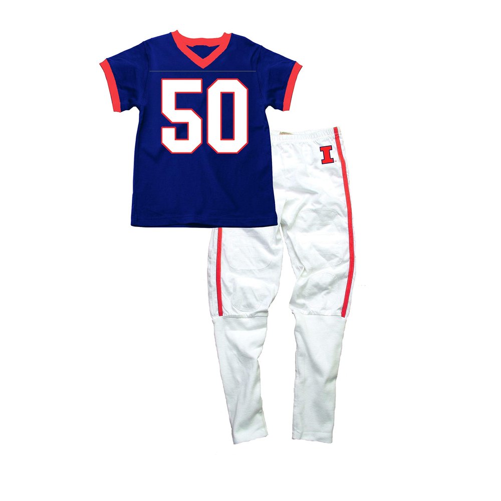 Wes & Willy Illinois Fighting Illini SS Football Pajama As Shown