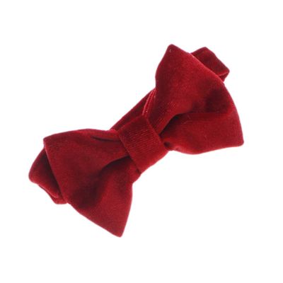 My Lello Velvet Baby Pre- Tied Adjustable Bow Tie Solid Formal Tuxedo Style - Red