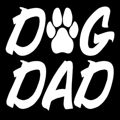 2 Pack - Dog Dad - Decal Vinyl Sticker Grpahics for Car Truck SUV Van Wall Window Laptop - 5.5" W X 3.9" H White HGC3248.07