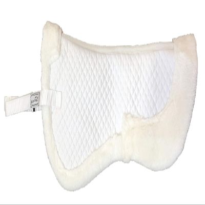Equitem Faux Fur Trim Half Pad for Pony English Riding Saddle Correction (White)