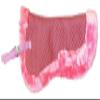 Equitem Faux Fur Trim Half Pad for Pony English Riding Saddle Correction (Pink) view 1