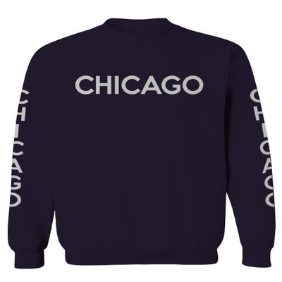 0335. City of Chicago Classic Design Illinois Men's Crewneck Sweatshirt (Navy Large)