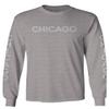 0335. City of Chicago Classic Design Illinois Men's Long Sleeve t Shirt (Light Gray Medium) view 1