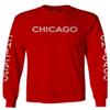 0335. City of Chicago Classic Design Illinois Men's Long Sleeve t Shirt (Red, 2X Large) view 1