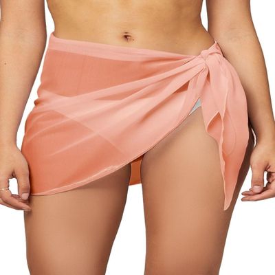 Conceited Swimsuit Coverup for Women - Cover ups for Swimwear Women - Beach Sarong Skirt - Coral - Small-Medium