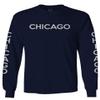 0335. City of Chicago Classic Design Illinois Men's Long Sleeve t Shirt (Navy Blue, Small) view 1
