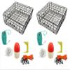 2-Pack of KUFA Vinyl Coated Crab Trap & Accessory kit Including 100' Rope, Caliper, Harness, Bait Bag & Red/White Float (6"x14" Float, 5/16" Non-Lead Sinking Line) view 1