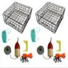 2-Pack of KUFA Vinyl Coated Crab Trap & Accessory kit Including 100' Rope, Caliper, Harness, Bait Bag & Red/White Float (6"x14" Float, 5/16" Lead Core Sinking Line) view 1