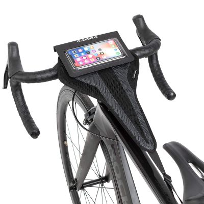 ROCKBROS Bike Sweat Guard Bicycle Trainer Sweat Net with Phone Pouch Bike Sweat Catcher Net Sweat Protector for Indoor Cycling Training Compatible with iPhone 12 11 Phones Below 6.2