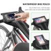 ROCKBROS Bike Sweat Guard Bicycle Trainer Sweat Net with Phone Pouch Bike Sweat Catcher Net Sweat Protector for Indoor Cycling Training Compatible with iPhone 12 11 Phones Below 6.2 view 3