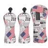 Golf Builder 3pcs/Set USA Stars and Stripes Newspaper Print Golf Club Driver Fairway Wood Head Covers 1 3 5 Wood Covers view 1