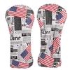 Golf Builder 3pcs/Set USA Stars and Stripes Newspaper Print Golf Club Driver Fairway Wood Head Covers 1 3 5 Wood Covers view 2