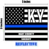 Reflective Hart County Kentucky KY Thin Blue Line Stealthy Old Glory USA Flag | Honoring Law Enforcement Officers Sheriffs | County State Decal Bumper Sticker 3M Vinyl 3" x 5" view 3