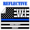 Reflective Dunn County Wisconsin WI Thin Blue Line Stealthy Old Glory USA Flag | Honoring Law Enforcement Officers Sheriffs | County State Decal Bumper Sticker 3M Vinyl 3" x 5" view 1