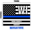 Reflective Dunn County Wisconsin WI Thin Blue Line Stealthy Old Glory USA Flag | Honoring Law Enforcement Officers Sheriffs | County State Decal Bumper Sticker 3M Vinyl 3" x 5" view 3