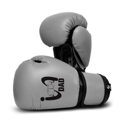 I Boxing Dad - Kids Boxing Gloves MMA Boxing Muay Thai Bag Work (Gray, 6 Oz)