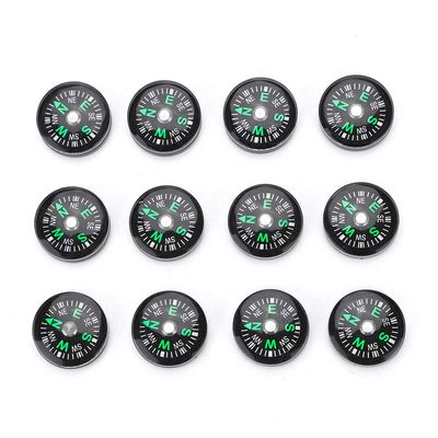 01 Lightweight Pocket Compass Portable Oil Filled Button Compass Stability 20mm 12PCS for Hiking Camping