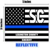 Reflective Lexington County South Carolina SC Thin Blue Line Stealthy Old Glory USA Flag | Honoring Law Enforcement Officers Sheriffs | County State Decal Bumper Sticker 3M Vinyl 3" x 5" view 3