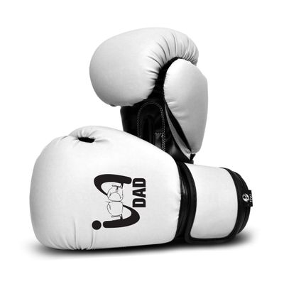 I Boxing Dad - Kids Boxing Gloves MMA Boxing Muay Thai Bag Work (White, 8 Oz)