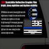 Reflective Harrison County Texas TX Thin Blue Line Stealthy Old Glory USA Flag | Honoring Law Enforcement Officers Sheriffs | County State Decal Bumper Sticker 3M Vinyl 3" x 5" view 2