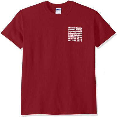 T-Line Men's The Office Tv Series Fun Run Graphic T-Shirt (Red, Large)
