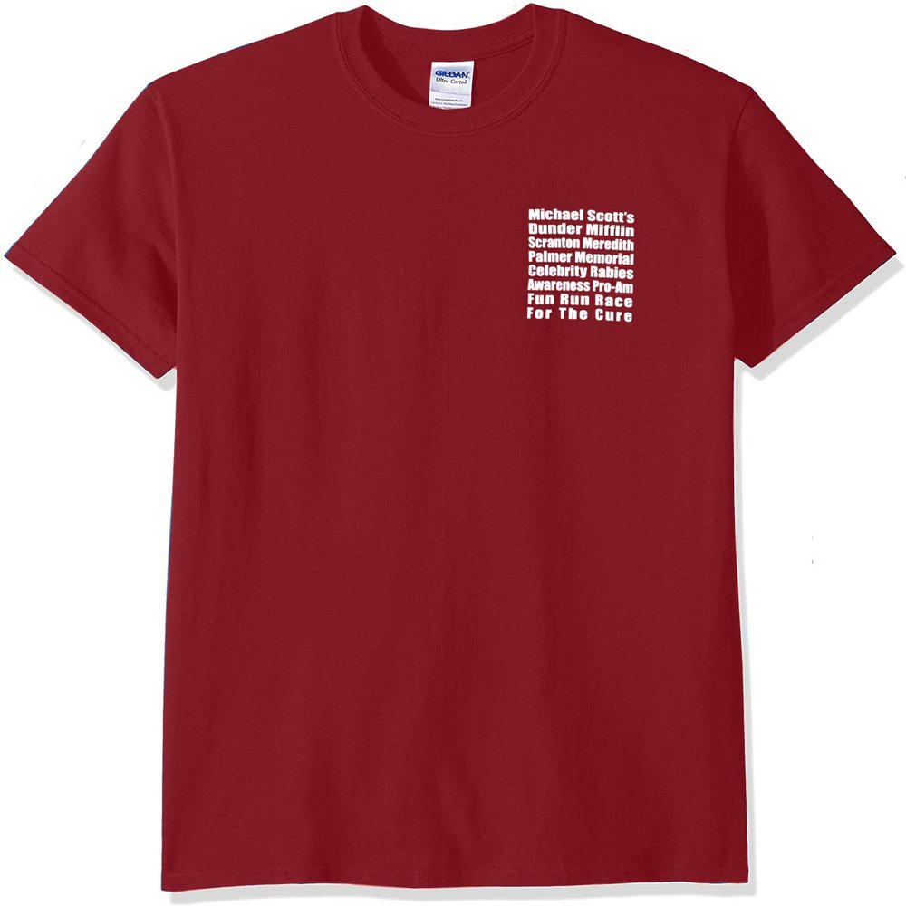 T-Line Men's The Office Tv Series Fun Run Graphic T-Shirt (Red, Large)