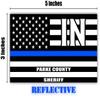Reflective Parke County Indiana in Thin Blue Line Stealthy Old Glory USA Flag | Honoring Law Enforcement Officers Sheriffs | County State Decal Bumper Sticker 3M Vinyl 3" x 5" view 3