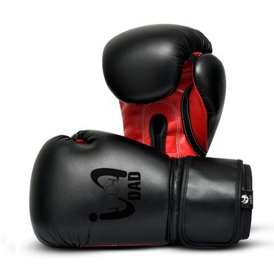 UFG I Boxing Dad - Kids Boxing Gloves MMA Boxing Muay Thai Bag Work (Black Red, 6 Oz)