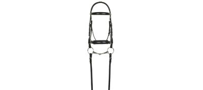 ARAMAS Raised Zero Shaped Padded Dressage Bridle with SureGrip Reins