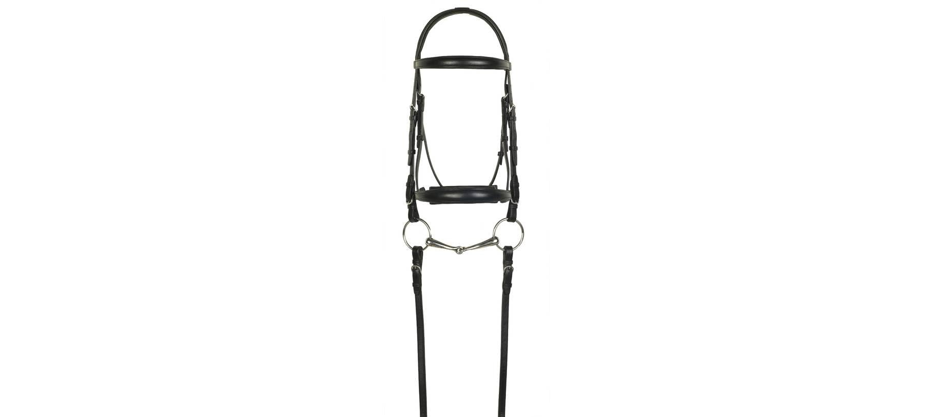 ARAMAS Raised Zero Shaped Padded Dressage Bridle with SureGrip Reins