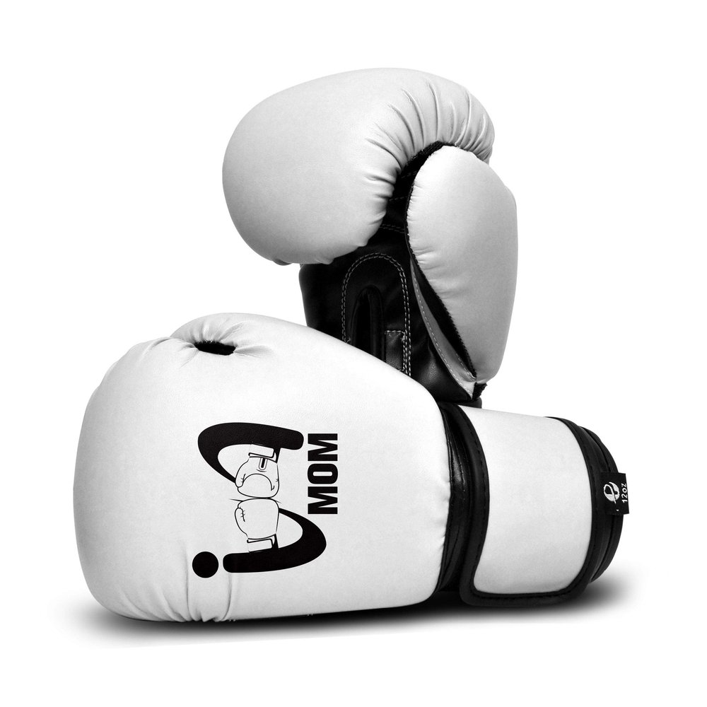 I Boxing Mom - Kids Boxing Gloves MMA Boxing Muay Thai Bag Work (White, 4 Oz)