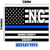 Reflective Moore County North Carolina NC Thin Blue Line Stealthy Old Glory USA Flag | Honoring Law Enforcement Officers Sheriffs | County State Decal Bumper Sticker 3M Vinyl 3" x 5" view 3