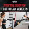 4KOR Deluxe Shoulder and Full Body Cross Anchored Resistance Cord System with Interchangeable Handles, Foot Straps, and Workout Guide. Exercise Bands with Nylon Sleeves, Anchors, and Carry Bag view 4