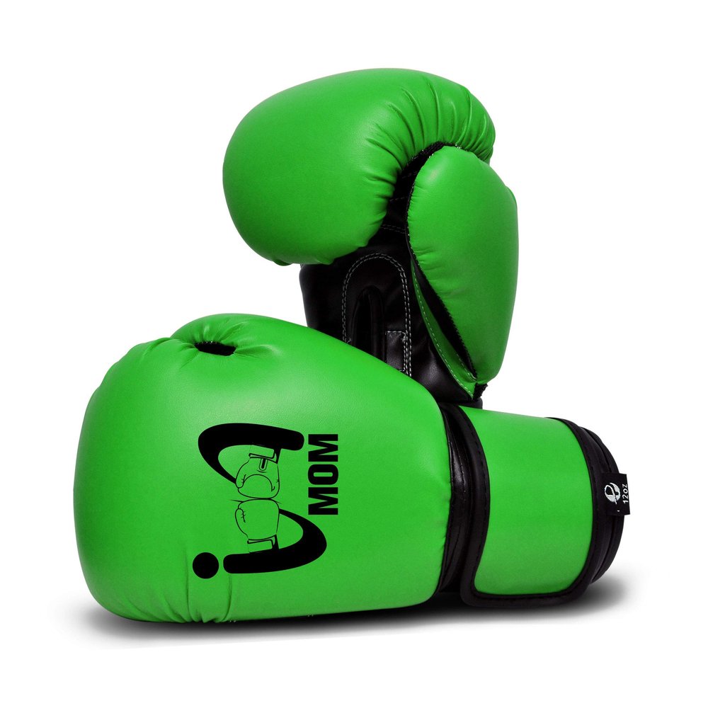 I Boxing Mom - Kids Boxing Gloves MMA Boxing Muay Thai Bag Work (Green, 8 Oz)