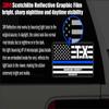 Reflective Dawson County Texas TX Thin Blue Line Stealthy Old Glory USA Flag | Honoring Law Enforcement Officers Sheriffs | County State Decal Bumper Sticker 3M Vinyl 3" x 5" view 2