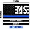 Reflective Prentiss County Mississippi MS Thin Blue Line Stealthy Old Glory USA Flag | Honoring Law Enforcement Officers Sheriffs | County State Decal Bumper Sticker 3M Vinyl 3" x 5" view 3