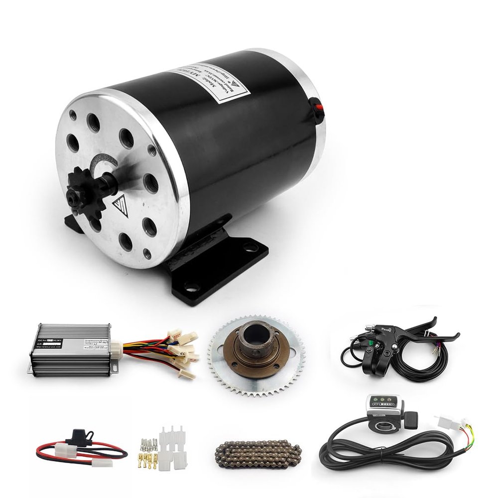 1000W Motor for Child 3-Wheel Bike Kid Tricycle Thumb Trigger Accelerator with Controller Fuse Brake Handle (36V Thumb kit)