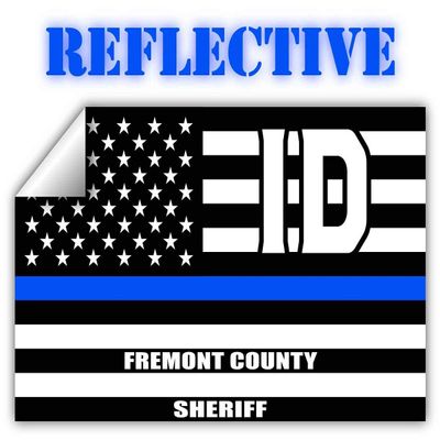 Reflective Fremont County Idaho ID Thin Blue Line Stealthy Old Glory USA Flag | Honoring Law Enforcement Officers Sheriffs | County State Decal Bumper Sticker 3M Vinyl 3" x 5"