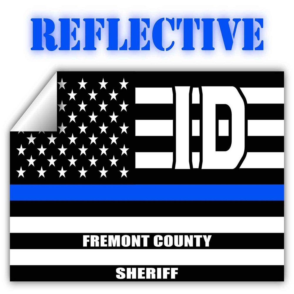 Reflective Fremont County Idaho ID Thin Blue Line Stealthy Old Glory USA Flag | Honoring Law Enforcement Officers Sheriffs | County State Decal Bumper Sticker 3M Vinyl 3" x 5"