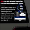 Reflective Fremont County Idaho ID Thin Blue Line Stealthy Old Glory USA Flag | Honoring Law Enforcement Officers Sheriffs | County State Decal Bumper Sticker 3M Vinyl 3" x 5" view 2