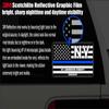 Reflective St. Lawrence County New York NY Thin Blue Line Stealthy Old Glory USA Flag | Honoring Law Enforcement Officers Sheriffs | County State Decal Bumper Sticker 3M Vinyl 3" x 5" view 2