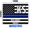 Reflective Riley County Kansas KS Thin Blue Line Stealthy Old Glory USA Flag | Honoring Law Enforcement Officers Sheriffs | County State Decal Bumper Sticker 3M Vinyl 3" x 5" view 3