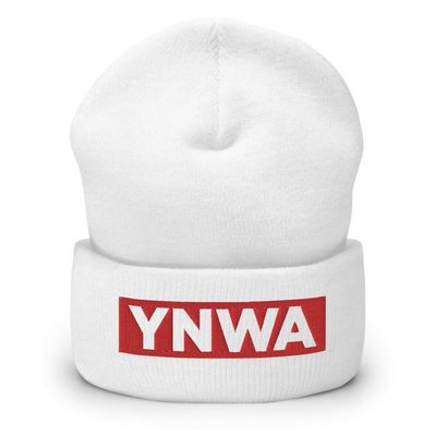 YNWA Block Liverpool Cuffed Soccer Beanie White