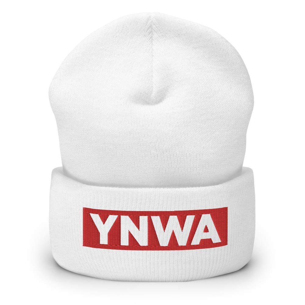 YNWA Block Liverpool Cuffed Soccer Beanie White