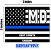 Reflective Kent County Maryland MD Thin Blue Line Stealthy Old Glory USA Flag | Honoring Law Enforcement Officers Sheriffs | County State Decal Bumper Sticker 3M Vinyl 3" x 5" view 3