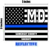 Reflective Somerset County Maryland MD Thin Blue Line Stealthy Old Glory USA Flag | Honoring Law Enforcement Officers Sheriffs | County State Decal Bumper Sticker 3M Vinyl 3" x 5" view 3