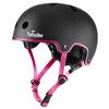 TurboSke Skateboard Helmet, BMX Helmet, Multi-Sport Helmet, Bike Helmet for Kids, Youth, Men, Women (Black&Pink, L/XL (22.8"-24")) view 1