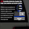 Reflective Caddo County Oklahoma OK Thin Blue Line Stealthy Old Glory USA Flag | Honoring Law Enforcement Officers Sheriffs | County State Decal Bumper Sticker 3M Vinyl 3" x 5" view 2