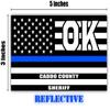 Reflective Caddo County Oklahoma OK Thin Blue Line Stealthy Old Glory USA Flag | Honoring Law Enforcement Officers Sheriffs | County State Decal Bumper Sticker 3M Vinyl 3" x 5" view 3