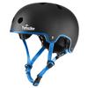 TurboSke Skateboard Helmet, BMX Helmet, Multi-Sport Helmet, Bike Helmet for Kids, Youth, Men, Women (Black&Blue, L/XL (22.8"-24")) view 1